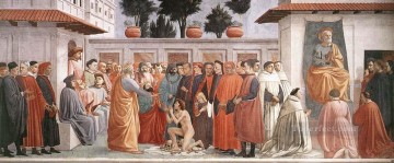  peter - Anhebung des Sohns von Theophilus und St Peter Enthroned Christianity quattrocentistischen Masaccio